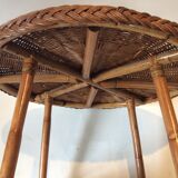 Coffee table in rattan and vintage wicker