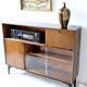 Nathan 1960s brown wooden wardrobe — mid-century style furniture