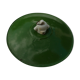 Old pendant lamp lamp in green enamelled sheet metal and porcelain socket
