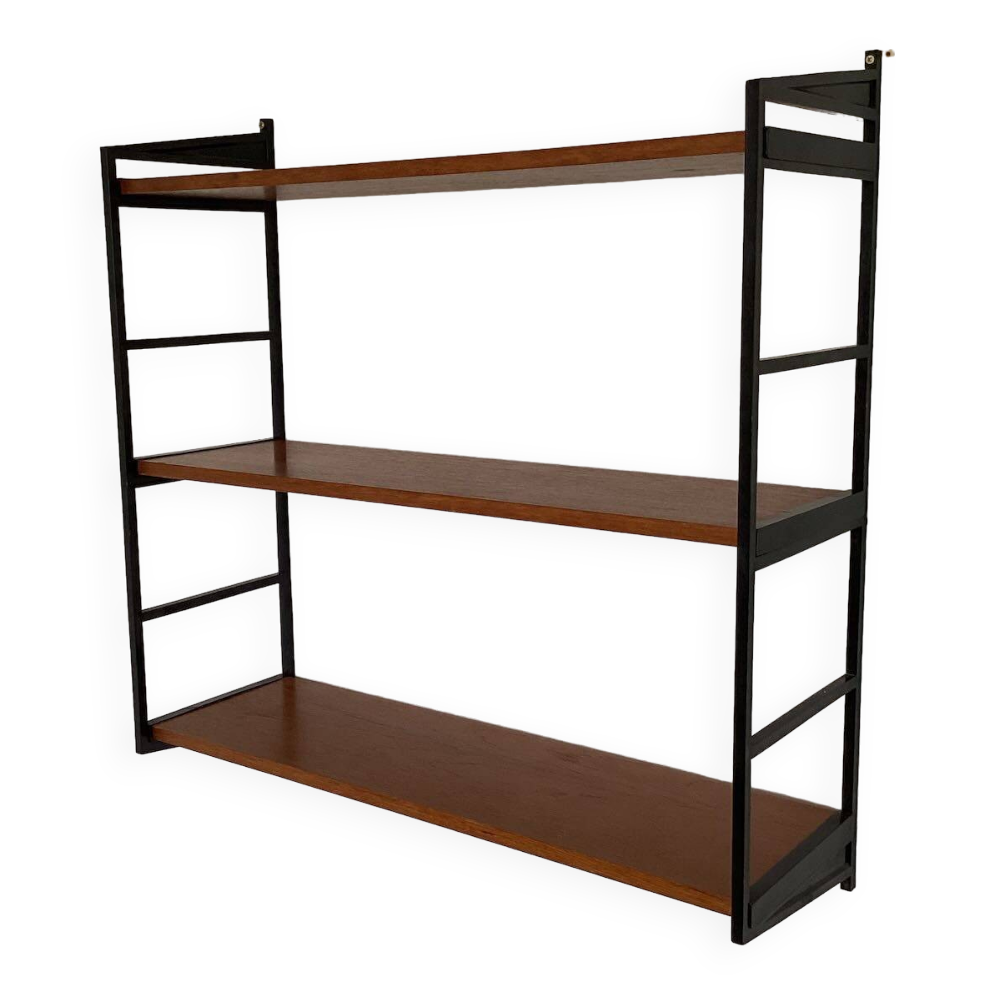 Vintage wood and plastic wall shelves