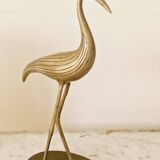 Vintage brass heron statue.