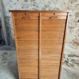Meuble classeur ancien à rideaux – Années 1920/30 – Hêtre