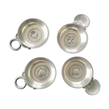 4 small ashtrays heart tile reflection pique