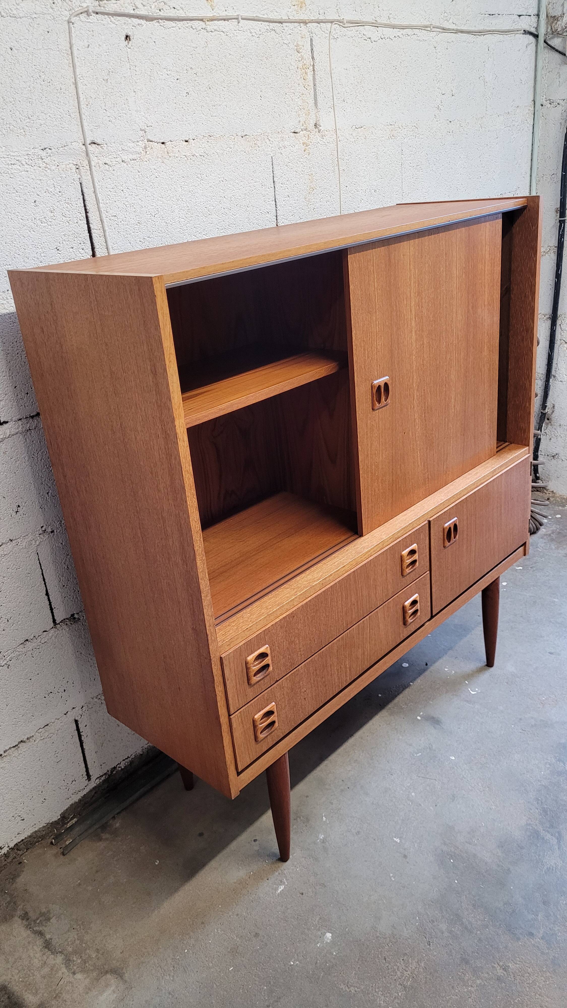 Scandinavian design sideboard in vintage teak