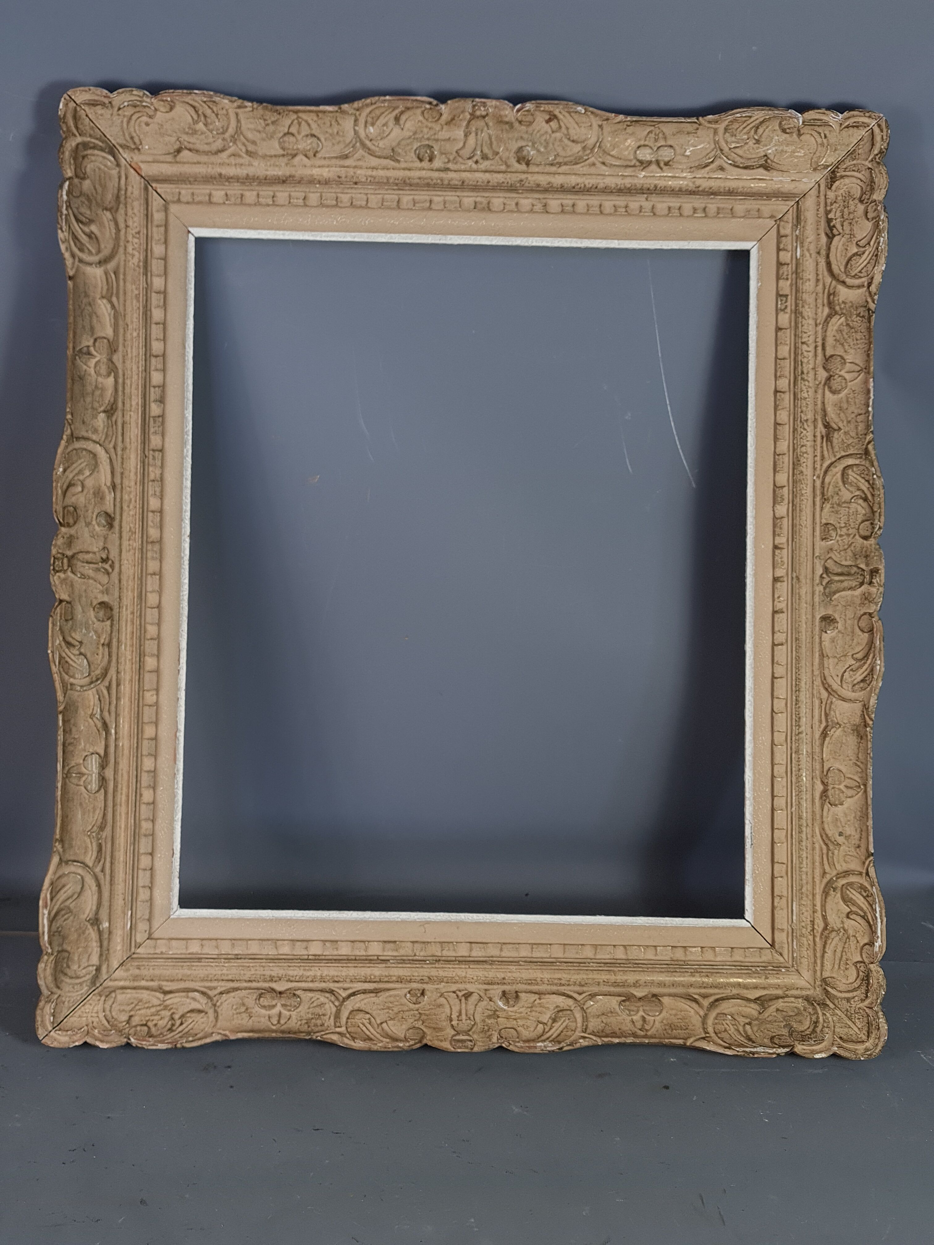Frame Montparnasse old carved wood 74x65 foliage 55.7x46.7 cm SB