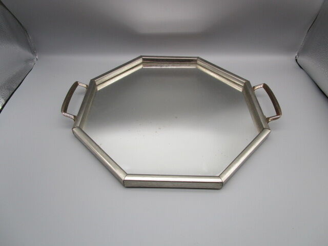 Octagonal art-deco mirror tray