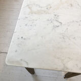 Oak and marble farm table