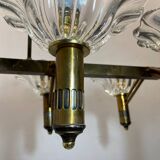 Large Rectangular Murano Glass Bronze Barovier Chandelier 1940’s