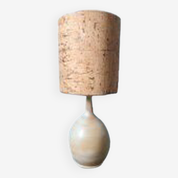 Vintage stoneware and cork lamp