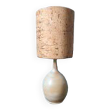 Vintage stoneware and cork lamp
