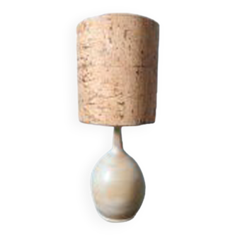 Vintage stoneware and cork lamp