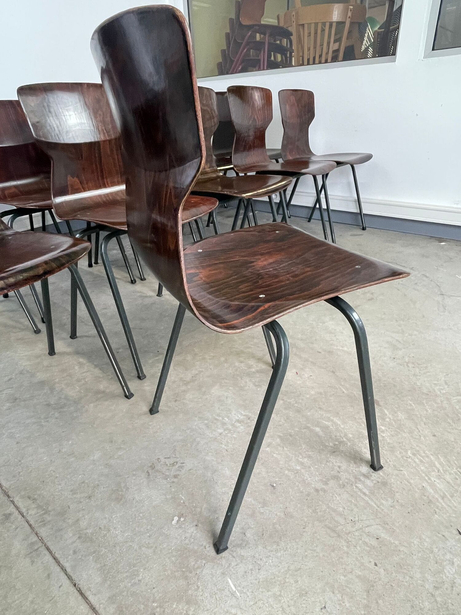 Lot of 16 obo erome chairs, 70s Germany