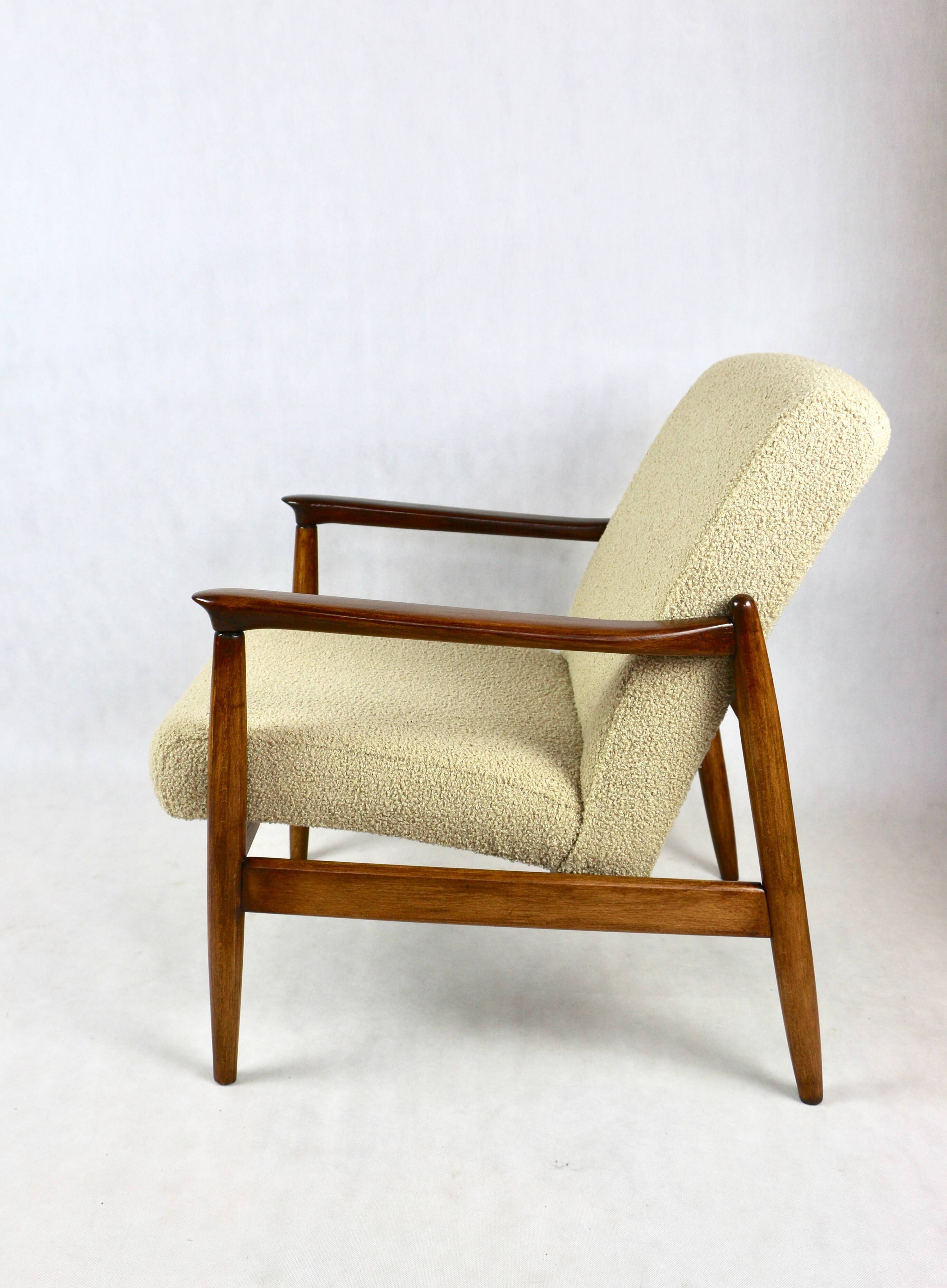 GFM-64 Armchair in Beige Bouclé attributed to Edmund Homa, 1970s