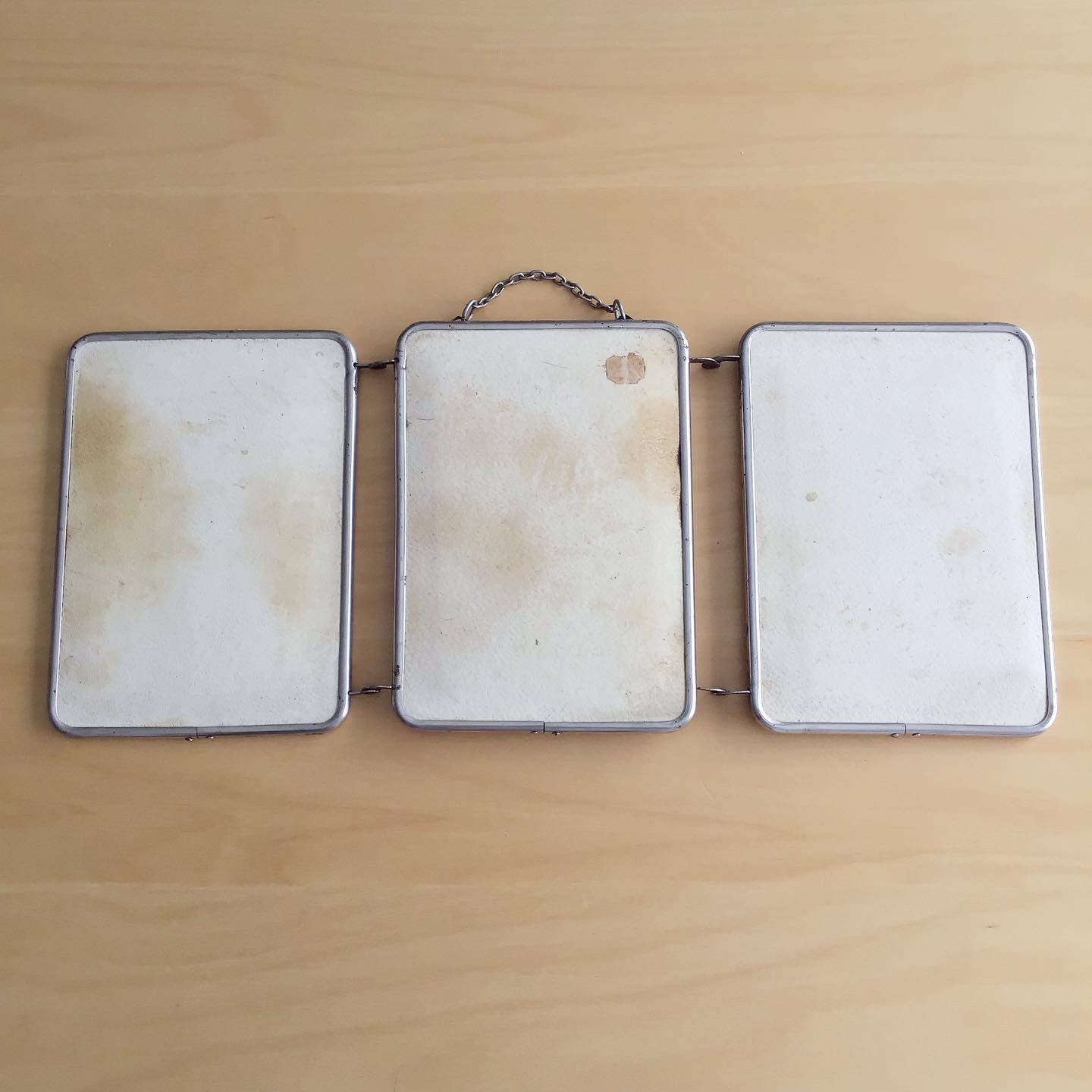 Vintage triptych barber mirror