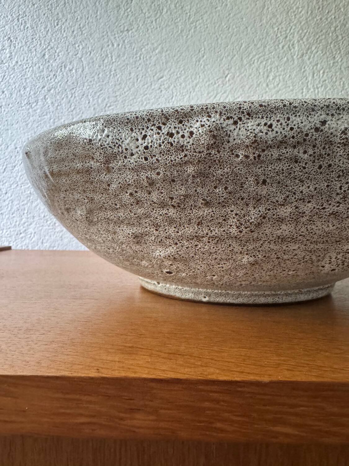 Large glazed stoneware bowl from the 60s