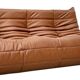 Togo Sofa in Brown leather attributed to Michel Ducaroy for Ligne Roset.