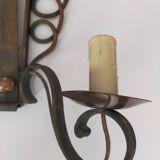 Pairs of vintage wrought iron wall lamps