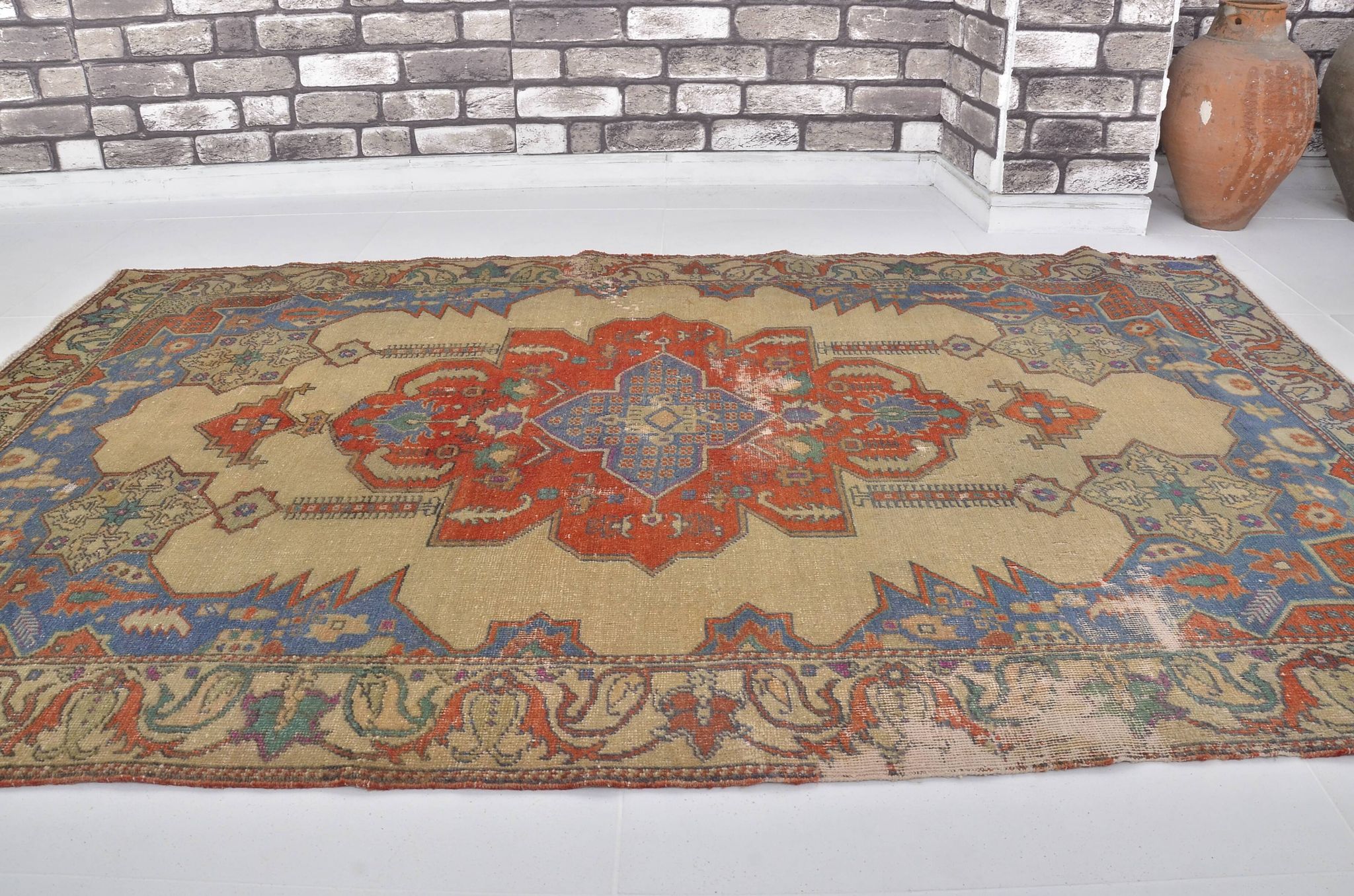 Multi Colour Organic Vintage Carpet sku h434