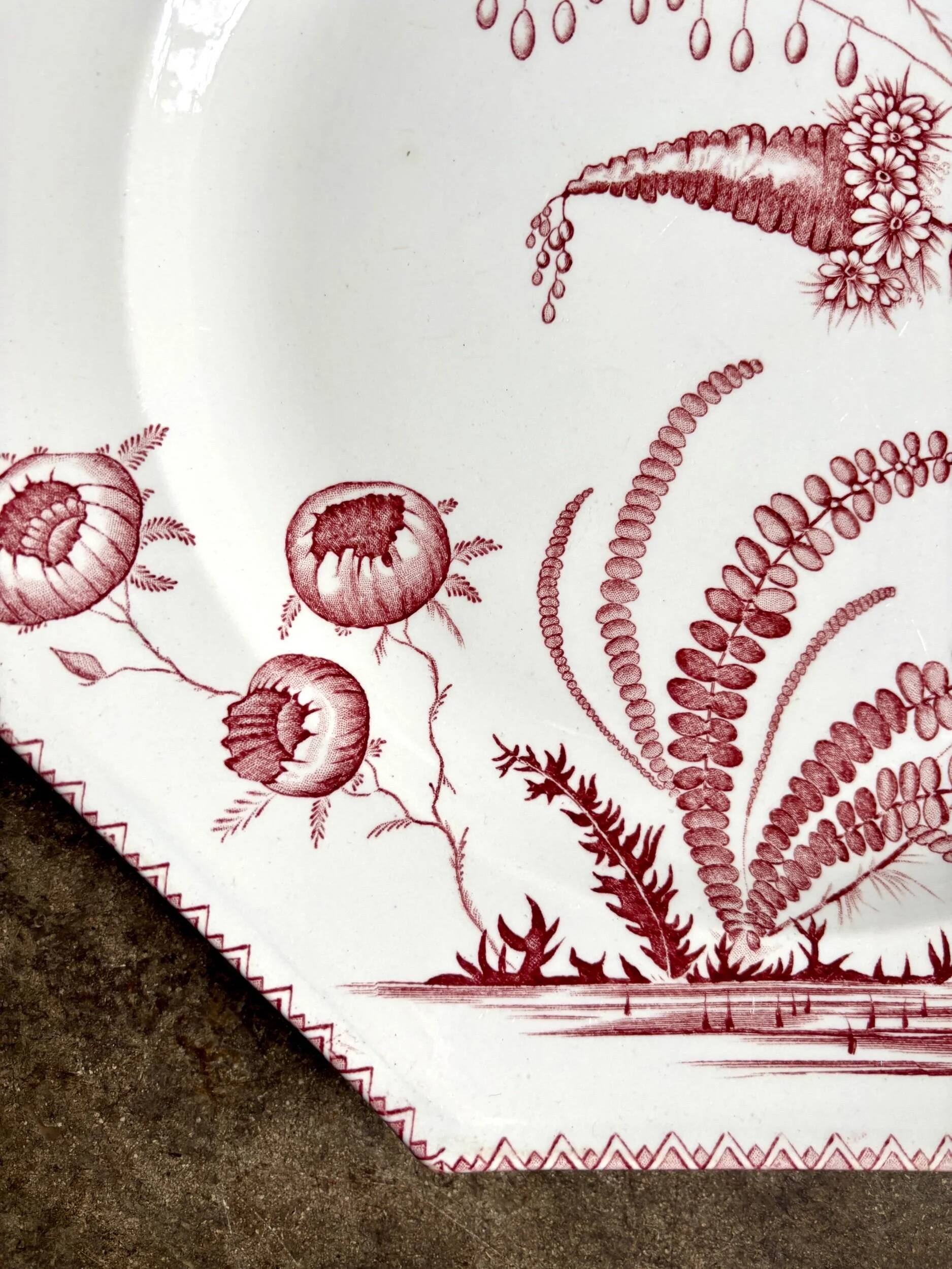Large ironstone dish Clairefontaine, "Indiana" service.