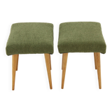 1960s Pair of Beech Stools in Boucle , Czechoslovakia