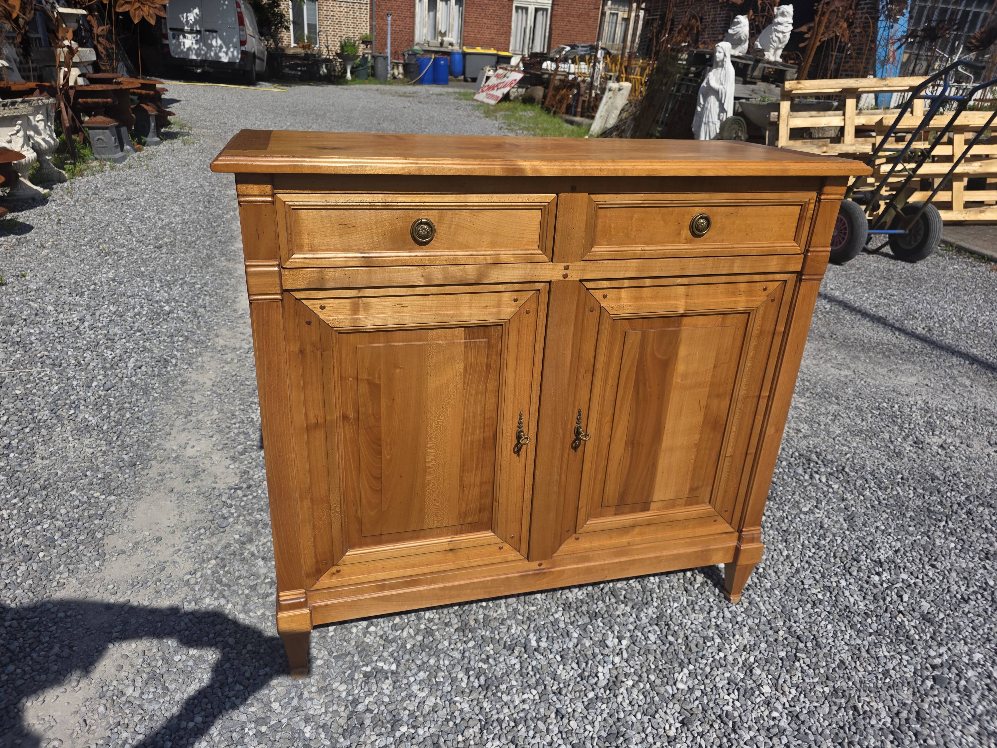 Louis XVI style buffet in solid cherry wood from the mid-20th century.