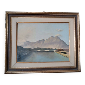 Oil on canvas on landscape cardboard signed nava