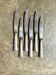 6 silver-plated metal knives with hollow and hammered handles.