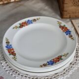 6 Royal Sphinx Maastricht earthenware dessert plates made in Holland earthenware polychrome floral pattern