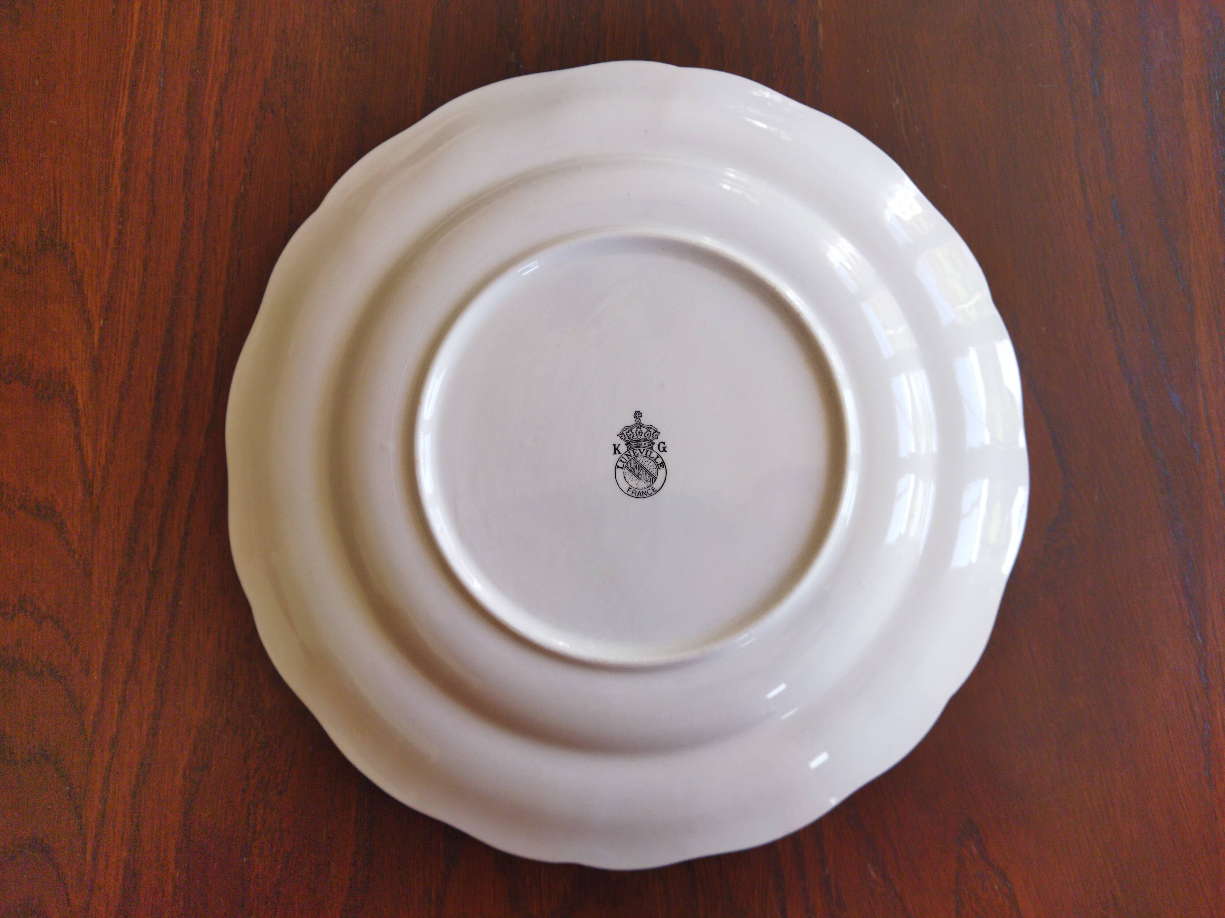 4 assiettes plates "Réverbère fin" KG Lunéville