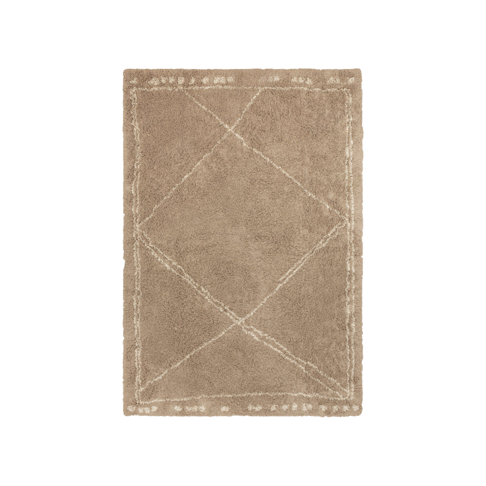 Berber carpet 150 x 200 cm brown ecru pattern