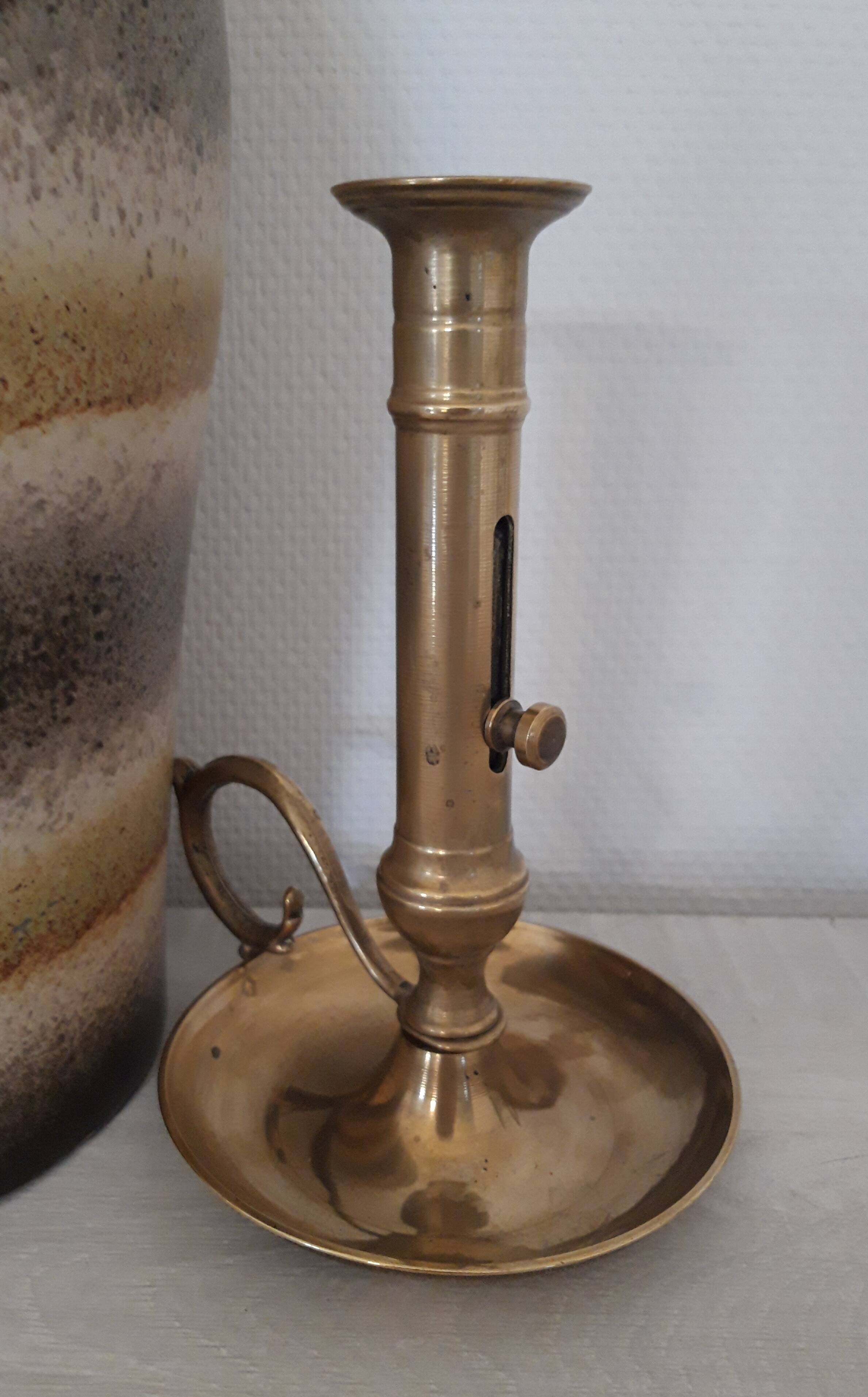 Brass cellar rat bougeoir with pusher