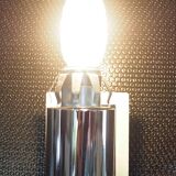 Torch type wall lamp in transparent and white glass