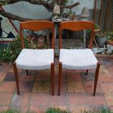 Duo of NF chairs in teak