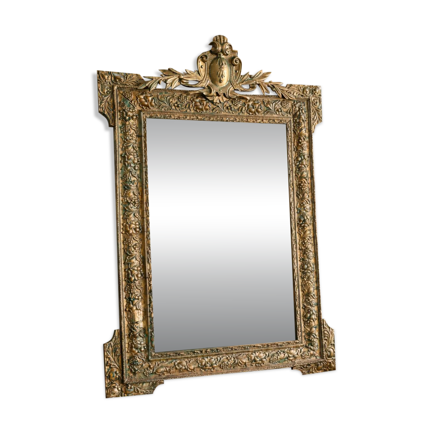 Large gilded patinated Louis XV mirror