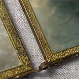 Vintage barber triptych mirror