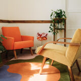 Purple baywatch wool tufted rug handmade 140 x 210 cm