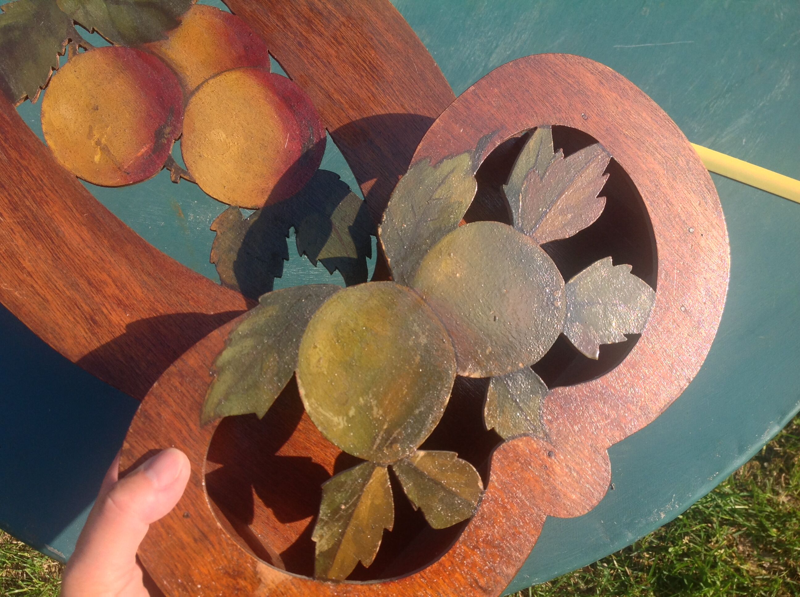 Letter holder range mail carved wooden decoration fruits