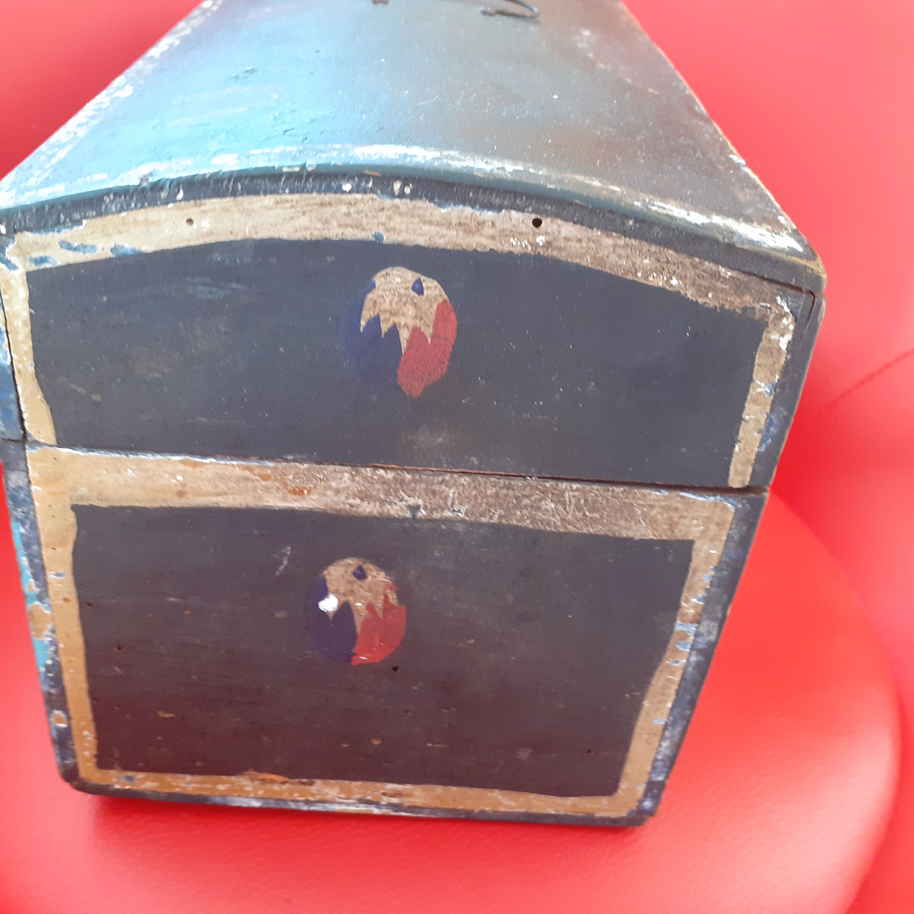 Antique chest in painted wood