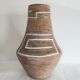 German ceramic vase with geometric patterns with white enamels