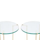 Table d'appoint vintage ronde en laiton