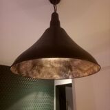 Black hammered metal pendant light