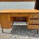 schoolmaster's desk, wood and metal, with drawers and cupboard