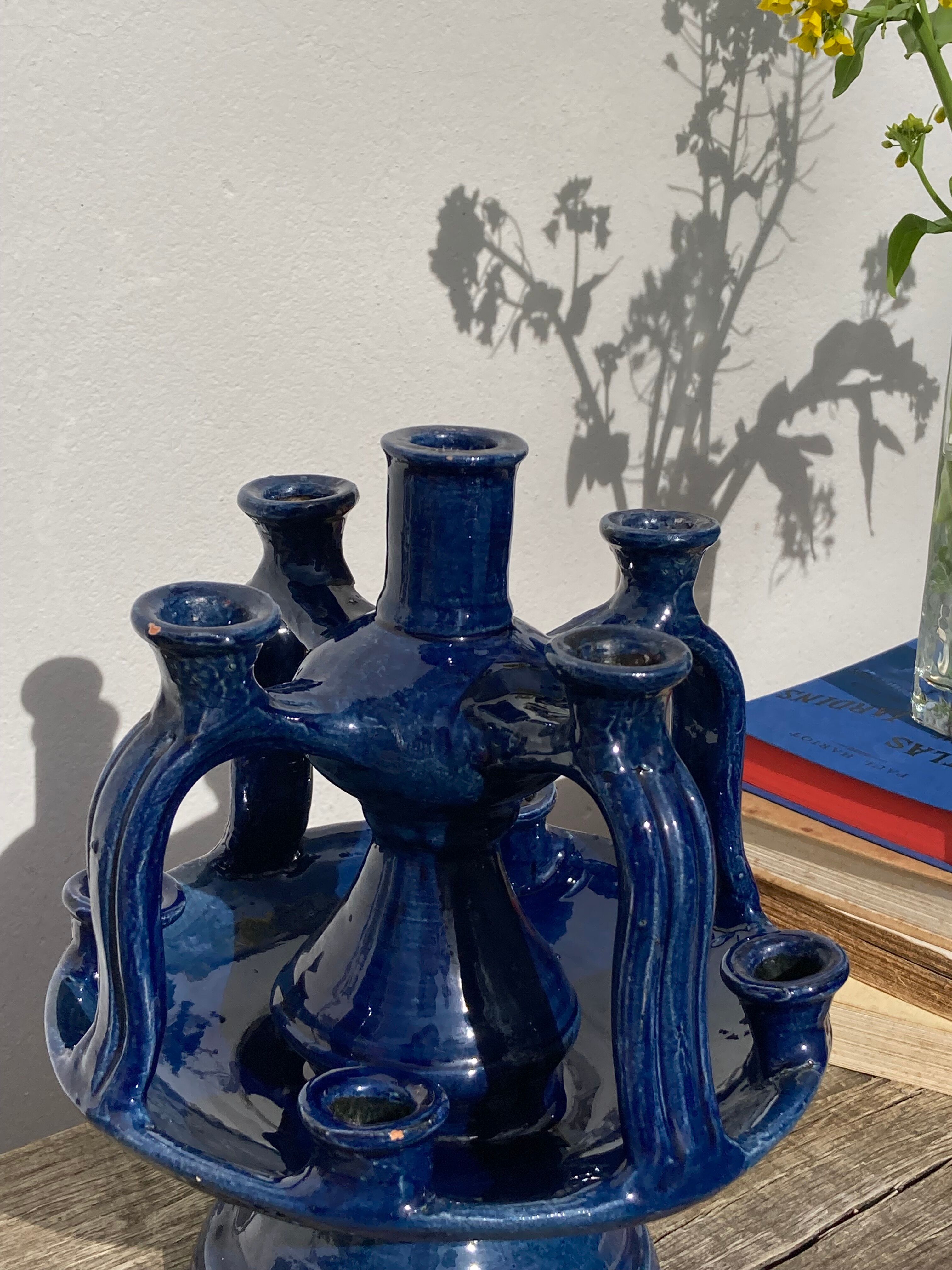 Candlestick in blue Tamegroute