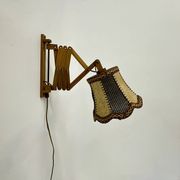 Vintage teak scissors wall lamp , 1960s