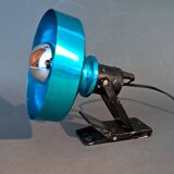 Lita 1950/1960 clamp spotlight with blue diffuser.