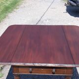 Mahogany shuttered table, flaps and 1 drawer