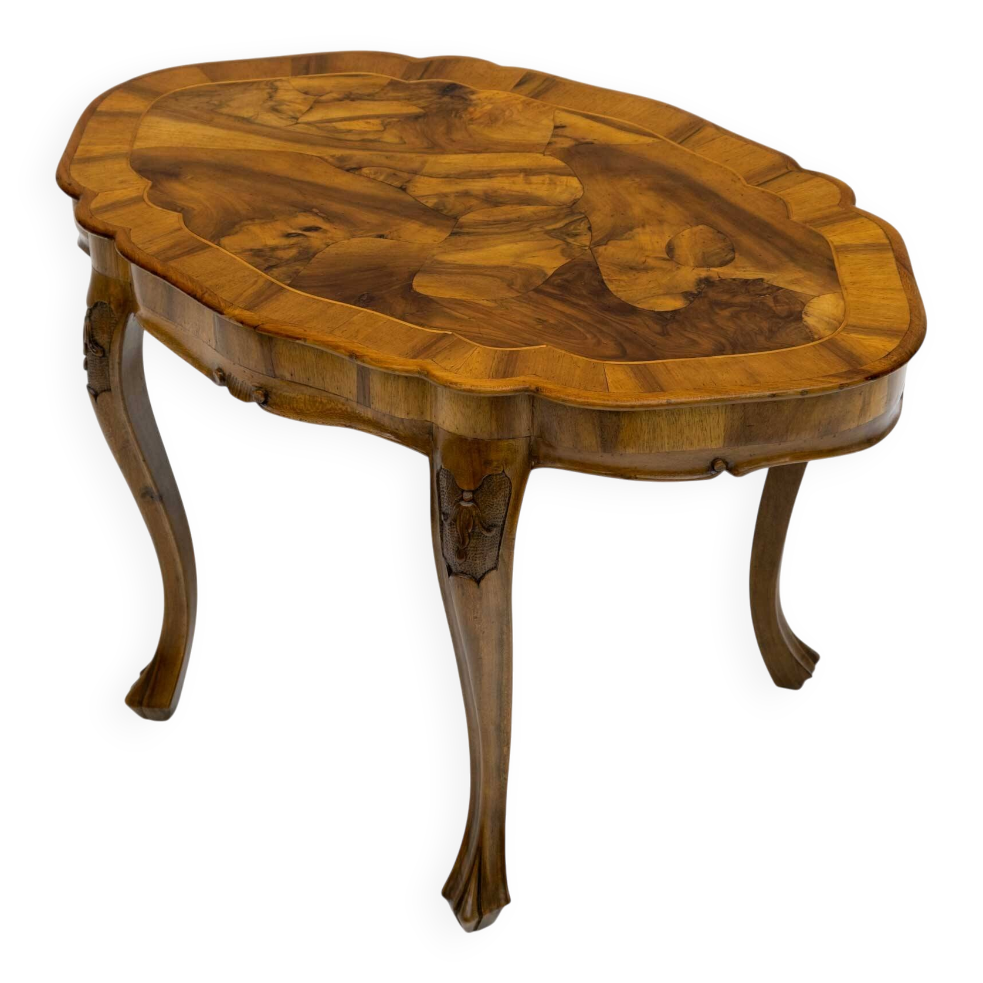 Baroque Style 20th Century Italian Walnut Coffee Table
