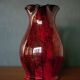 Terracotta pitcher glazed in oxblood red and black, terracotta vase, vintage pitcher, kitchen