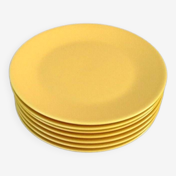 7 assiettes plates en céramique, Italie Tavola OK