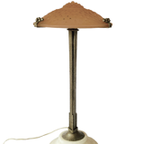 Monumental art deco pink table lamp, Muller frères Luneville, France, ca 1920s